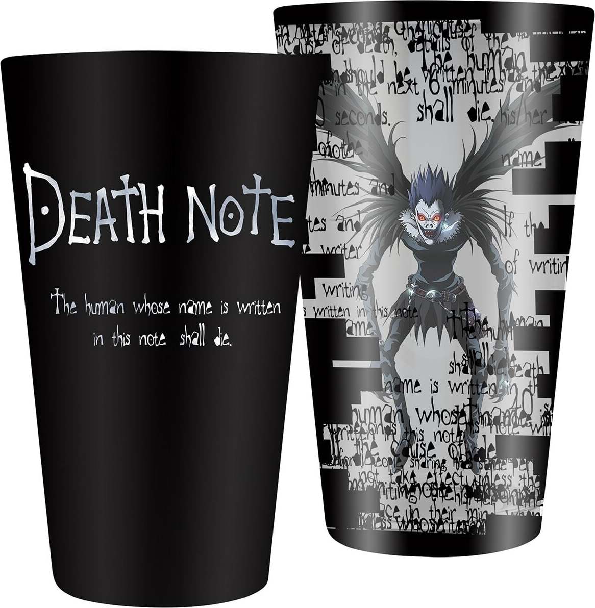 Death Note Ryuk sklenicka cerná/bílá