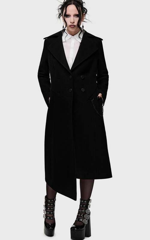 KIHILIST by KILLSTAR Deadbloom Tailored Coat Kabát černá