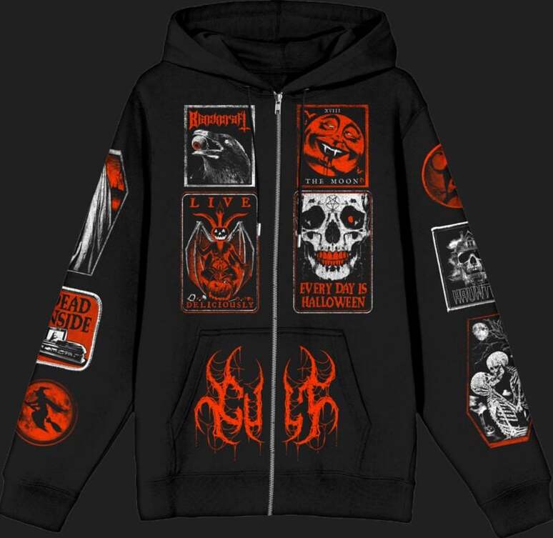 Blackcraft Cult DIY Halloween Zip-Up Hoodie Mikina s kapucí na zip černá