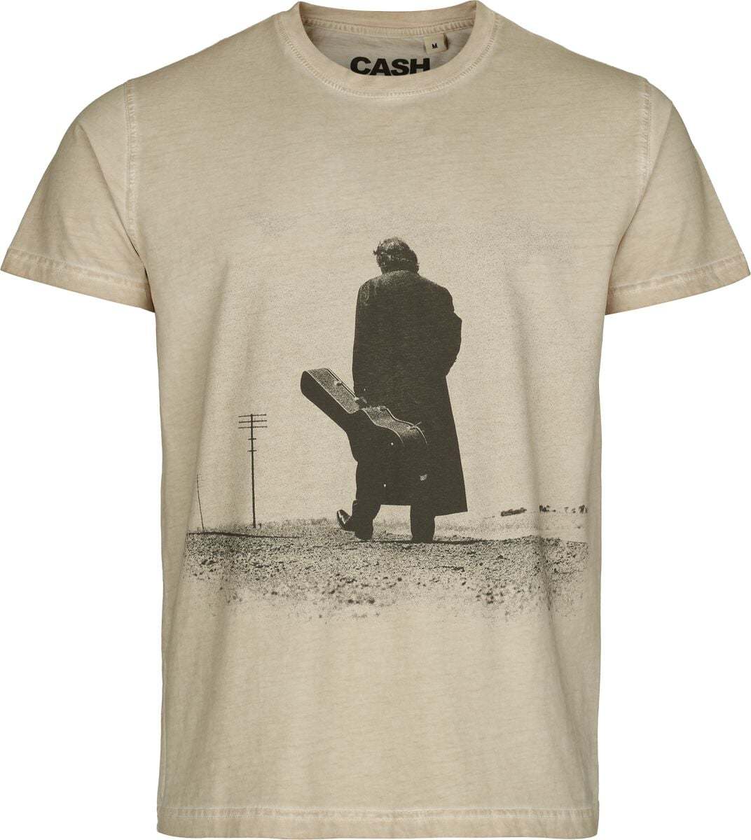 Johnny Cash Walk Alone Tričko krémová