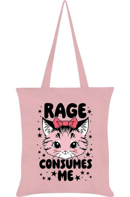 Tierisch Kitsch Kitten Rage Consumes Me Tote Bag Plátená taška růžová