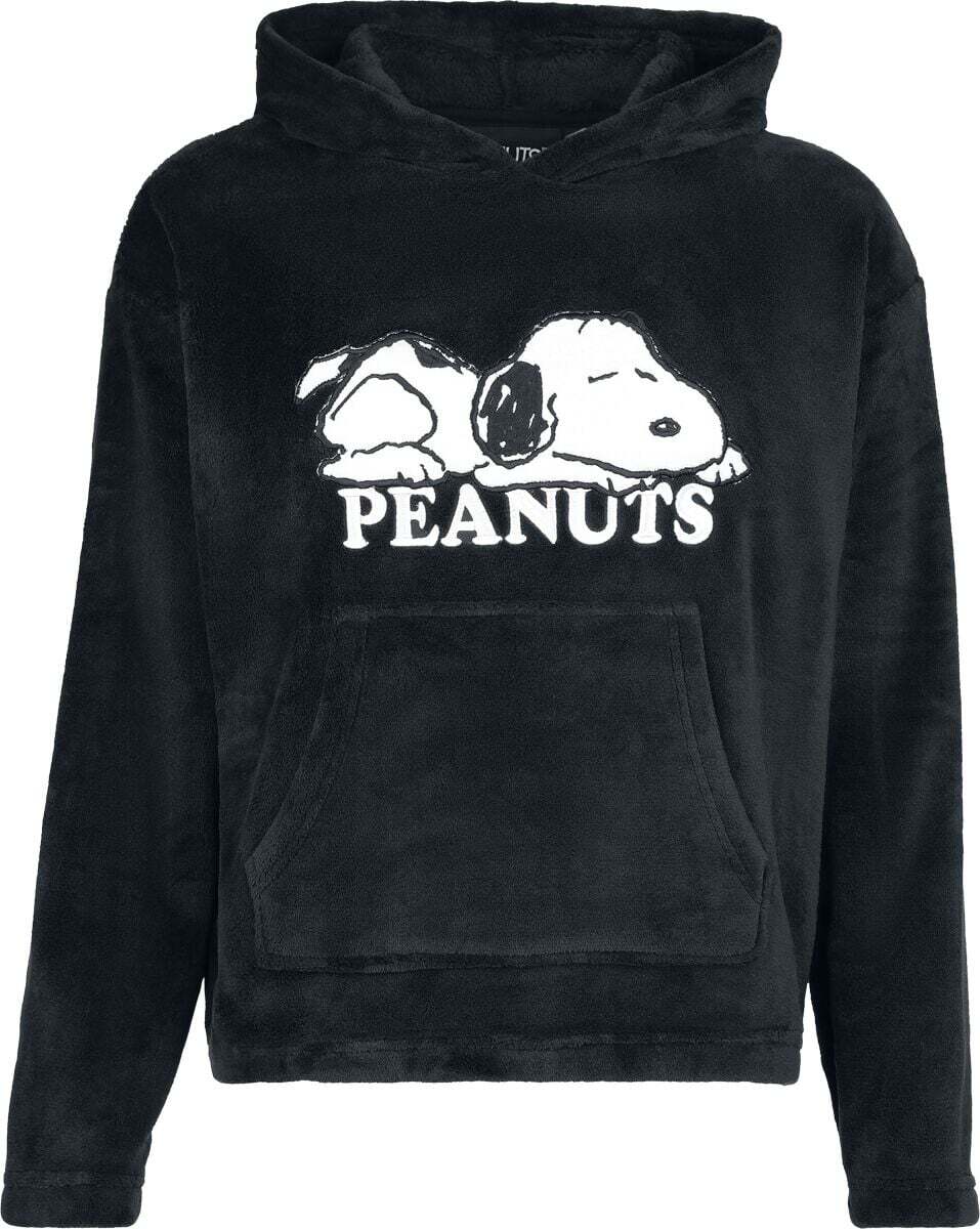 Peanuts Snoopy And Woodstock - Kuschelpullover Dámská mikina s kapucí černá