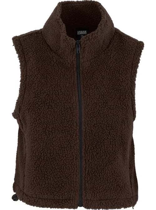 Urban Classics Vesta z imitace ovčí kožešiny Dámská vesta hnědá