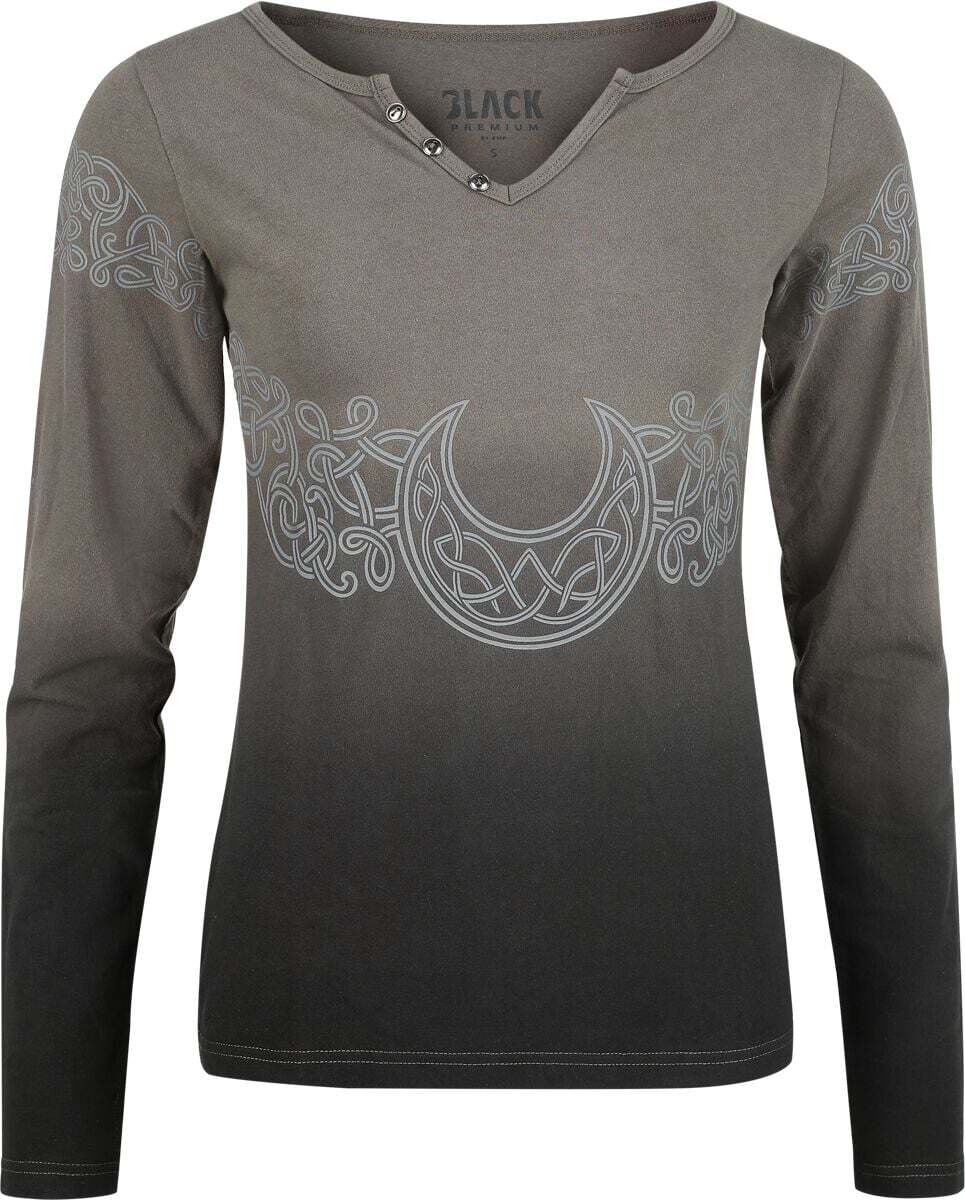 Black Premium by EMP Celtic fine lines Dámské tričko s dlouhými rukávy cerná/šedá