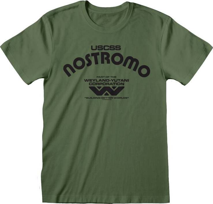Alien Retro Nostromo Tričko olivová