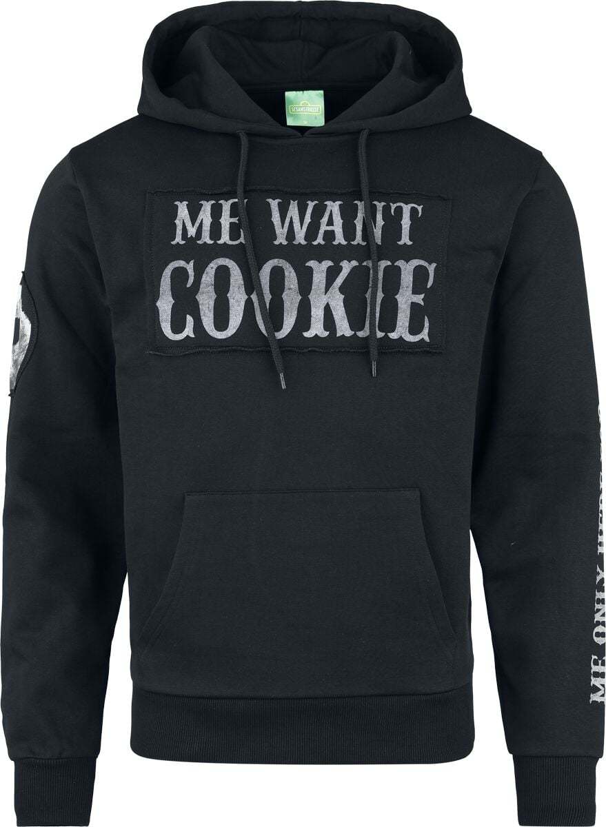 Sesame Street Krümelmonster - Cookie Mikina s kapucí černá