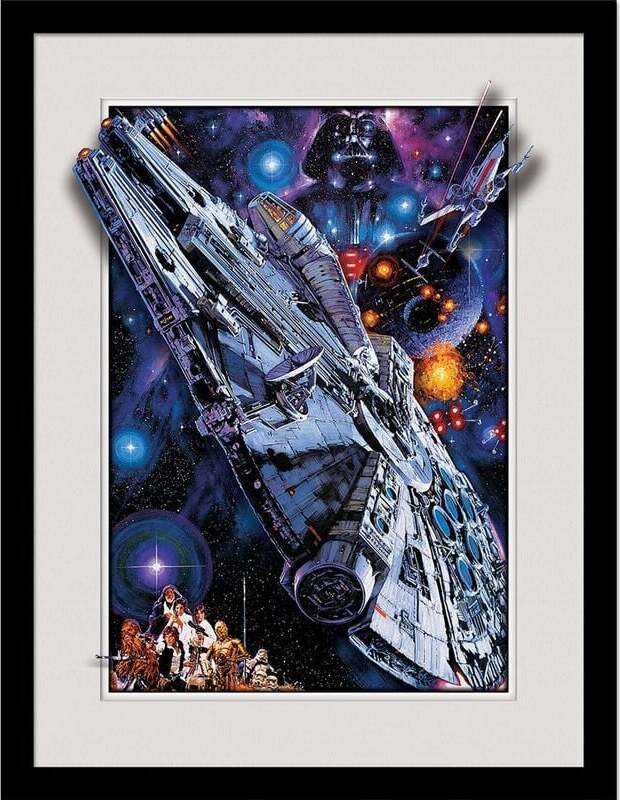 Star Wars Millenium Falcon Breakout Collector Print Framed Zarámovaný obraz vícebarevný