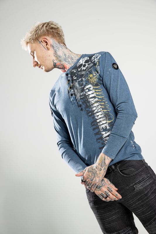 Rock Rebel by EMP Chainbreaker Henley Tričko s dlouhým rukávem vícebarevný