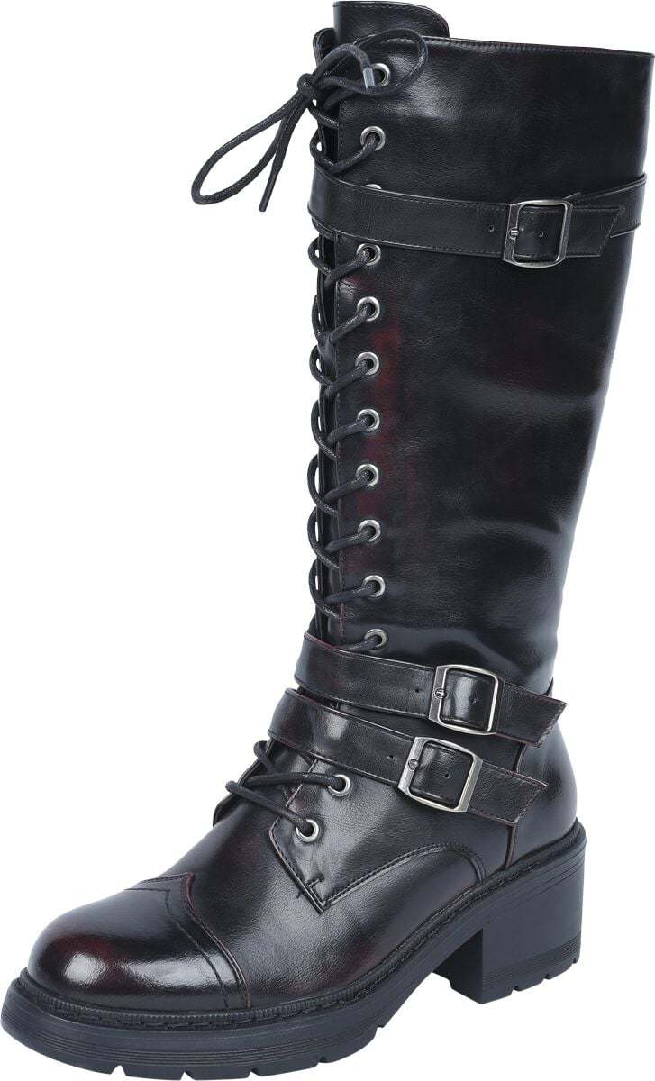 Black Premium by EMP Celtic fine lines boty cerná/cervená
