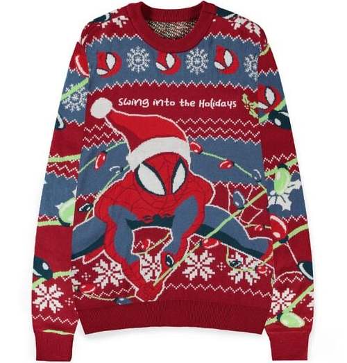 Spider-Man Swing Into The Holidays Pletený svetr vícebarevný