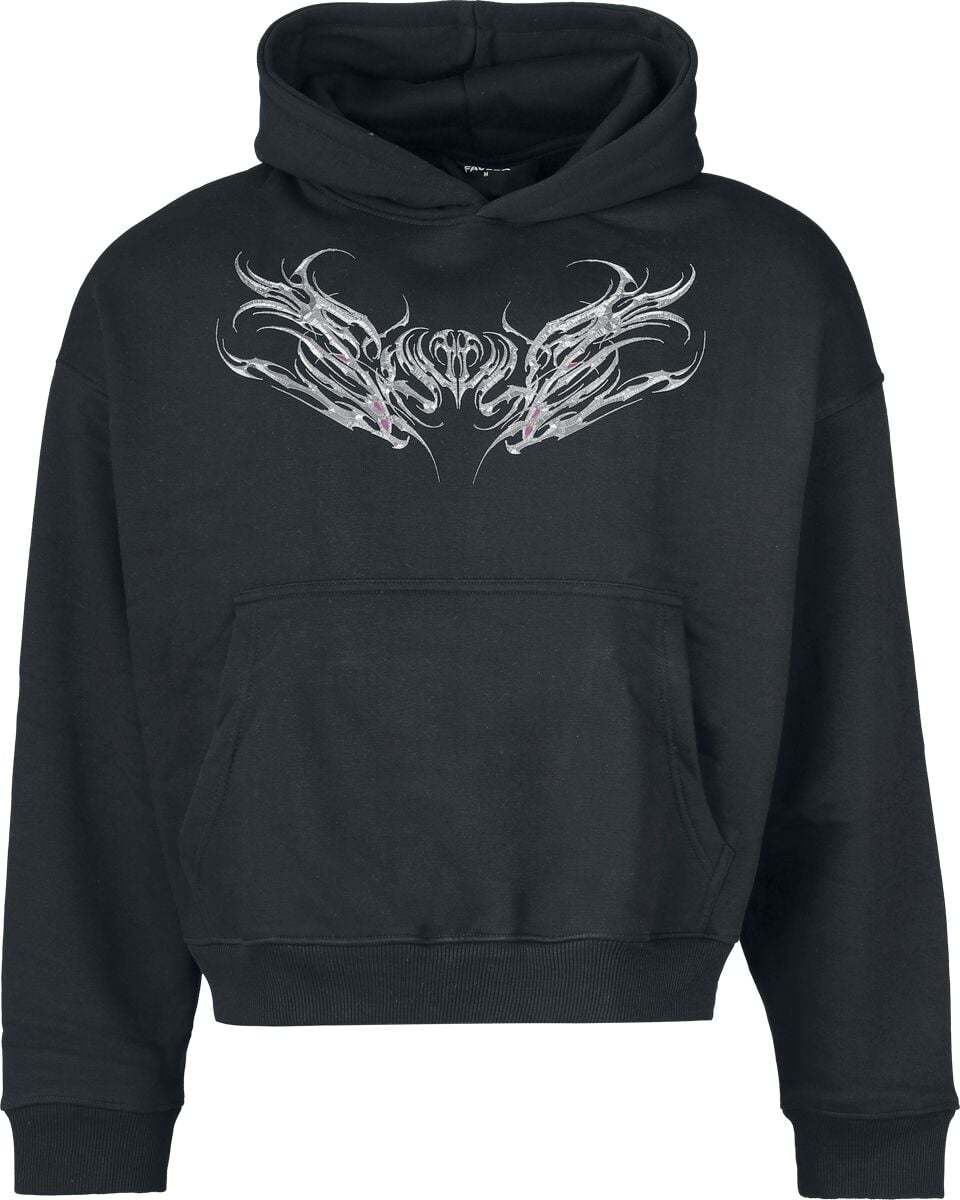 Favela CHROME TRIBAL SNAKE BLACK BOXY HOODIE Mikina s kapucí černá
