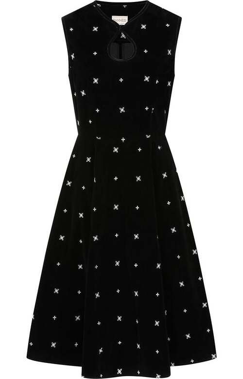Banned Retro DAISY SNOWFLAKE DRESS Šaty černá