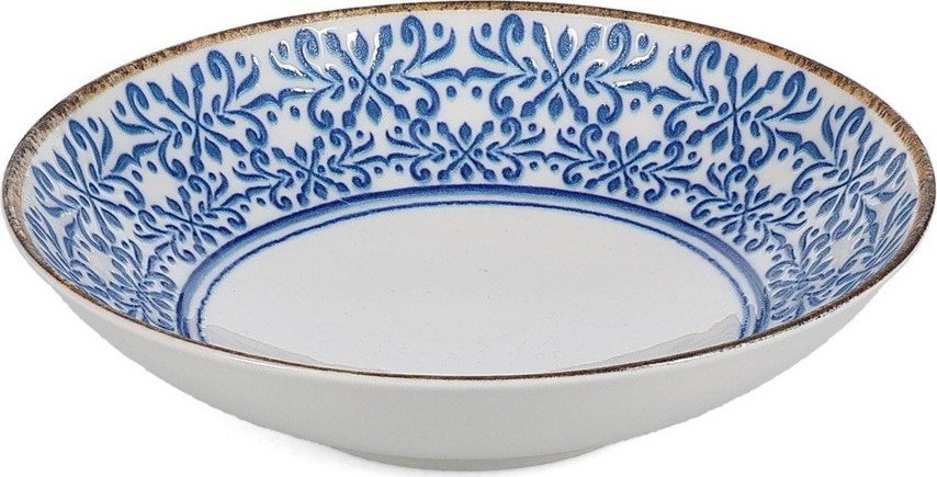 Bílá/modrá porcelánová polévková miska 1 l Azul – BonBistro