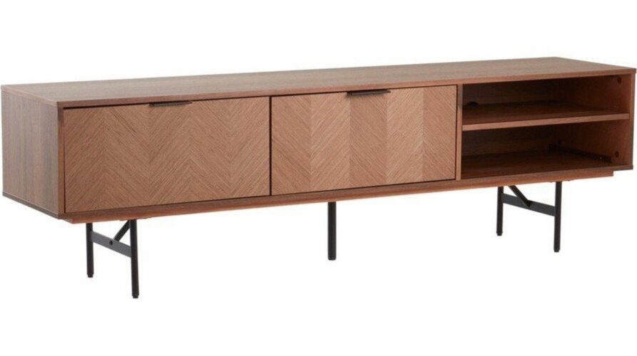 TV stolek v dekoru ořechu v tmavě přírodní barvě 180x51x40 cm Duvberg – Jotex