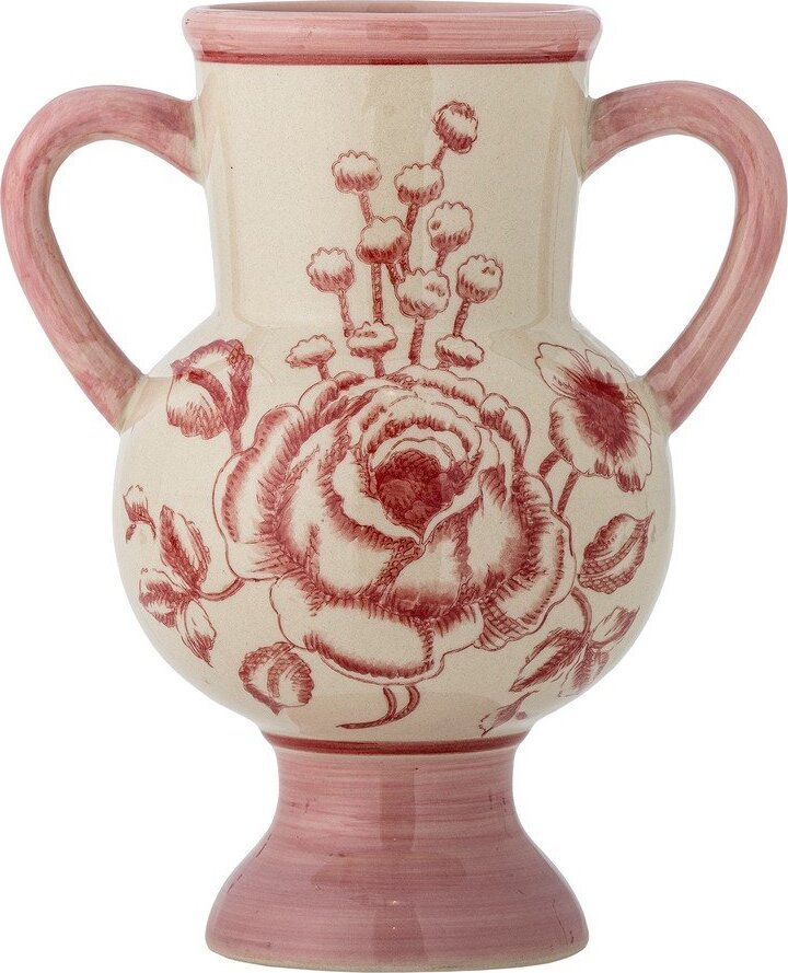 Růžová ručně malovaná váza z kameniny (výška 21 cm) Alea – Bloomingville