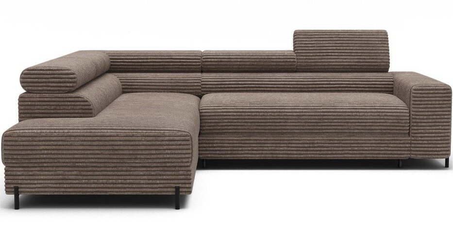 Hnědá manšestrová rohová pohovka (levý roh/do L) Colesio – ELTAP