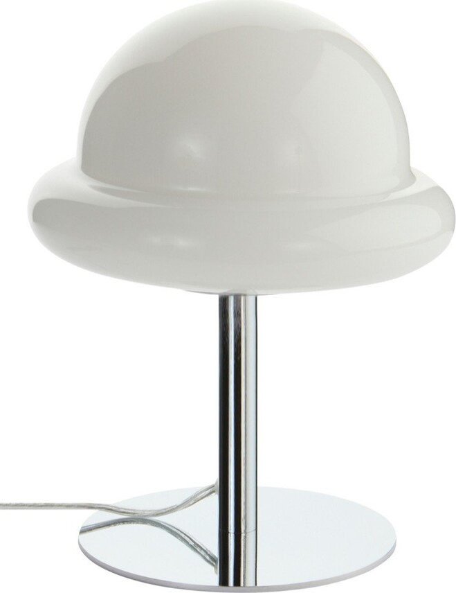 Bílá/v leskle stříbrné barvě stolní lampa z opálového skla (výška 26 cm) Bubba – Jotex