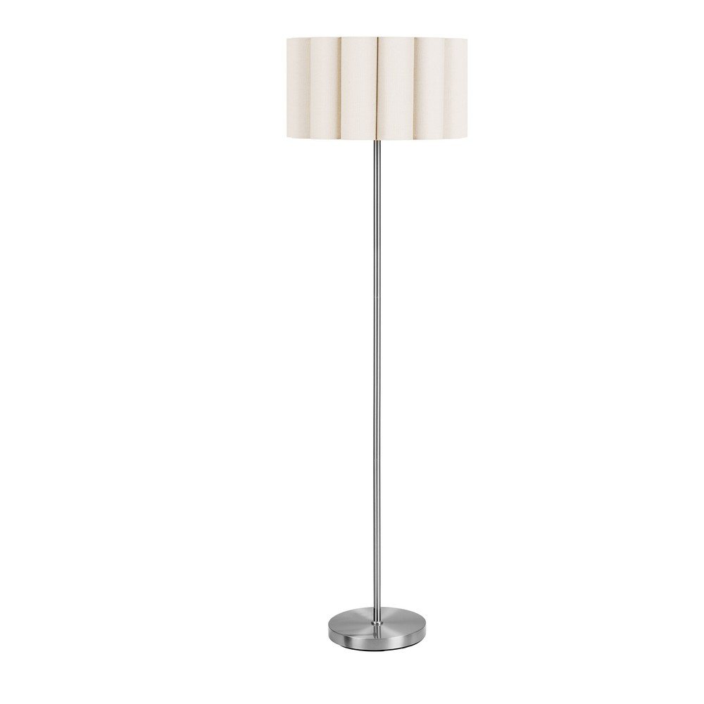 Béžová/ve stříbrné barvě lněná stojací lampa (výška 150 cm) Wattom – House Nordic