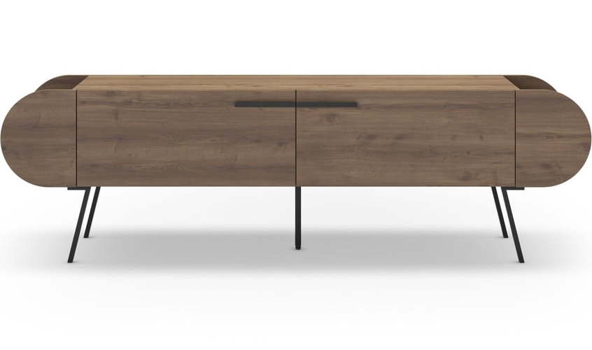 TV stolek v dekoru ořechu v přírodní barvě 195x57 cm Saluso – Marckeric