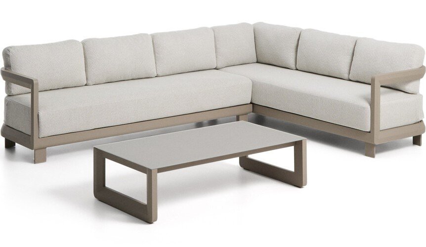 Béžový hliníkový zahradní lounge set pro 5 osob Nerano – Kave Home