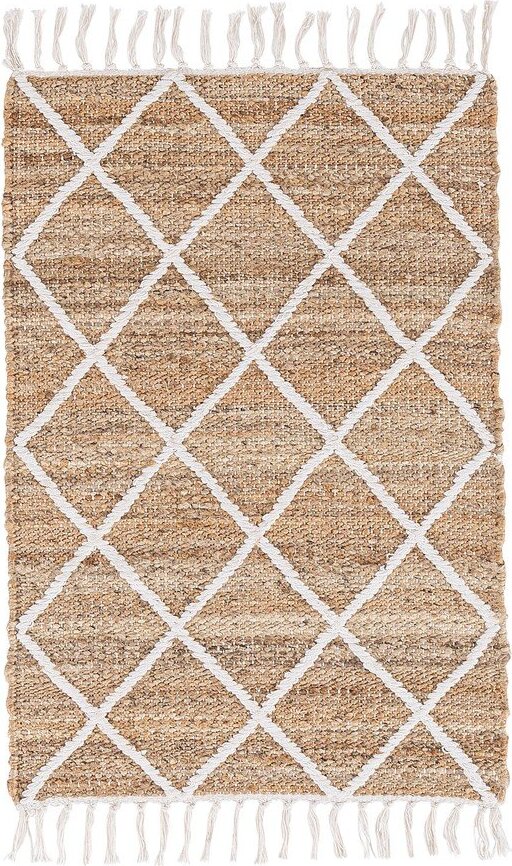 Bílý/v přírodní barvě ručně tkaný jutový koberec 60x90 cm Shaila – Bizzotto