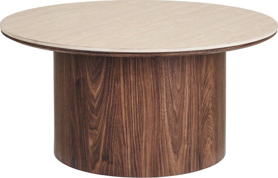 Béžový/tmavě hnědý kulatý konferenční stolek s keramickou deskou ø 80 cm Delphi – House Nordic