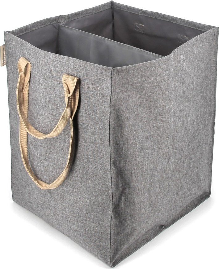 Šedý látkový koš na prádlo 71 l Laundry Hub Tweed duplo – Rolser