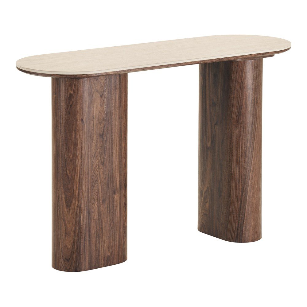 Béžový/tmavě hnědý konzolový stolek s keramickou deskou 40x120 cm Delphi – House Nordic