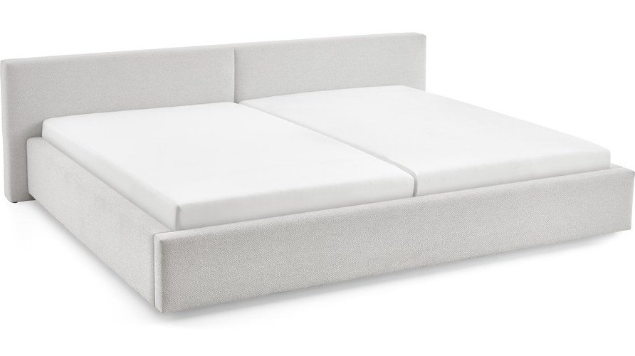 Šedá čalouněná dvoulůžková postel s úložným prostorem s roštem 200x240 cm Cube – Meise Möbel