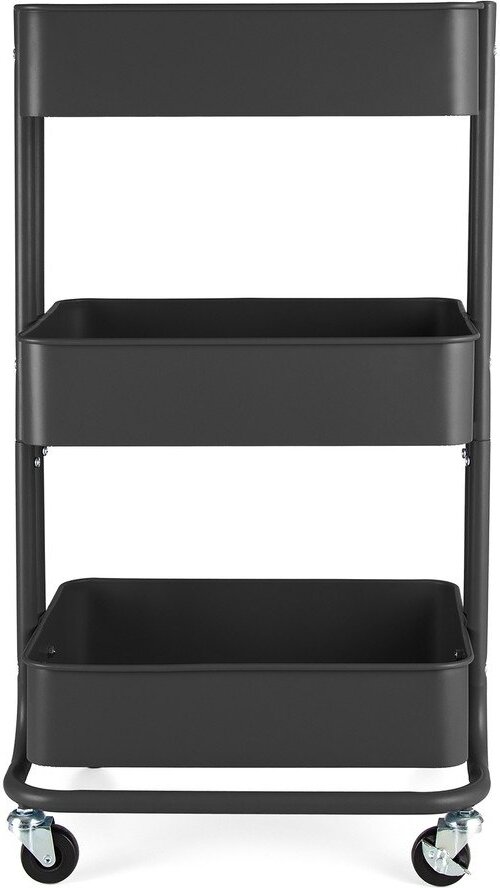 Černý kovový pojízdný regál 43x35 cm Grena – Compactor