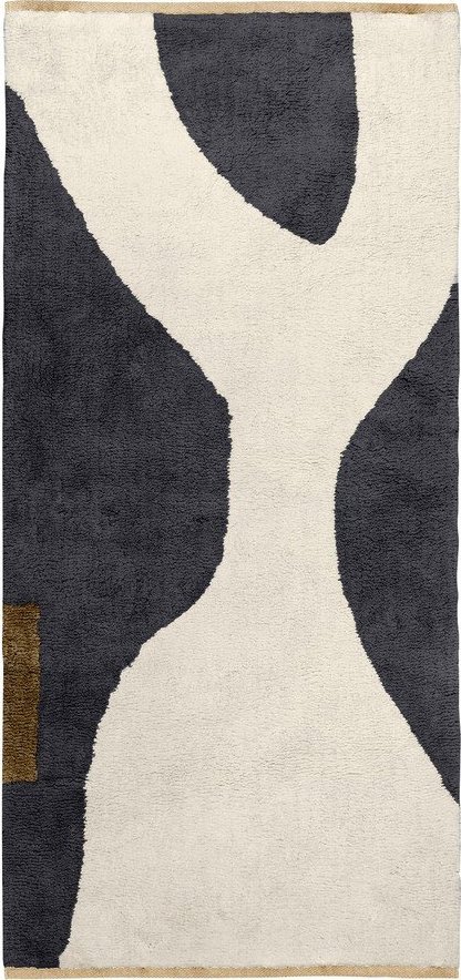Tmavě šedý/béžový pratelný bavlněný koberec 70x150 cm Figura – Mette Ditmer Denmark