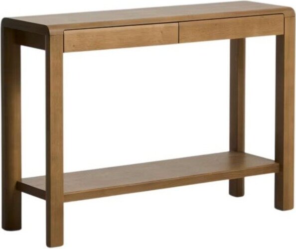 Konzolový stolek v dekoru dubu v přírodní barvě 35x112 cm Arelida – Kave Home