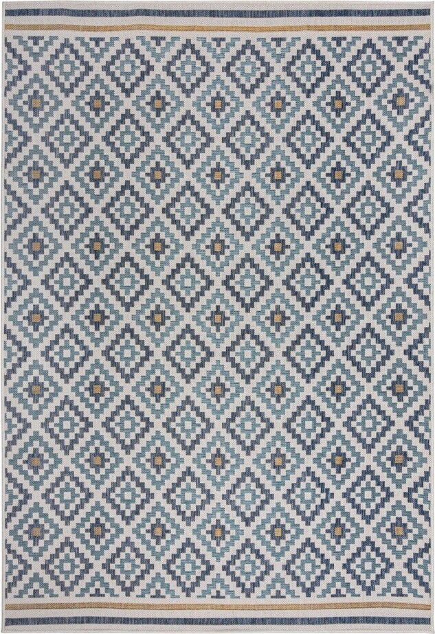 Žluto-modrý vnitřní a venkovní koberec 120x170 cm Zia Trellis – Flair Rugs