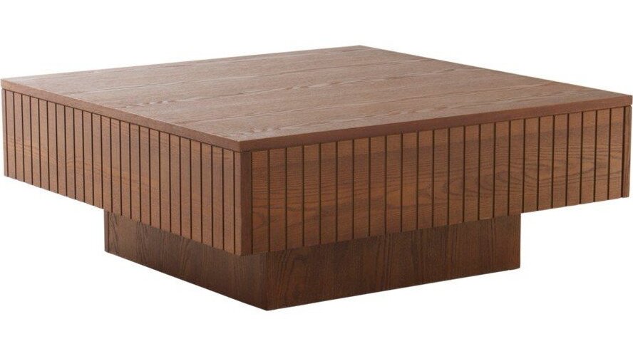 Tmavě hnědý konferenční stolek z MDF 90x90 cm Furuvik – Jotex