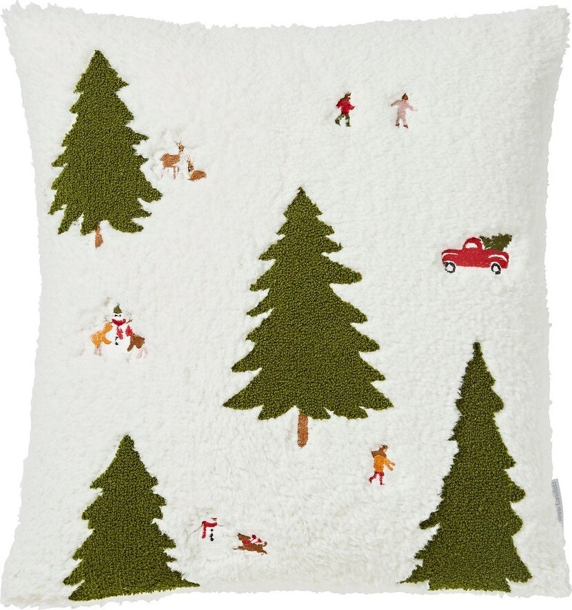 Dekorační polštář s vánočním motivem z materiálu bouclé 45x45 cm Christmas Tree – Catherine Lansfield