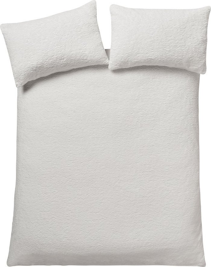 Krémové povlečení na dvoulůžko 200x200 cm Textured Wave Faux Fur – Catherine Lansfield