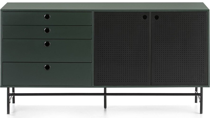 Černo-zelená komoda Teulat Punto, šířka 150 cm