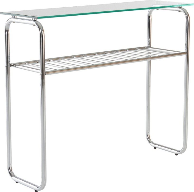 Konzolový stolek se skleněnou deskou v leskle stříbrné barvě 32x100 cm Walle – Jotex