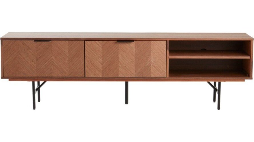 TV stolek v dekoru ořechu v tmavě přírodní barvě 180x51x40 cm Duvberg – Jotex