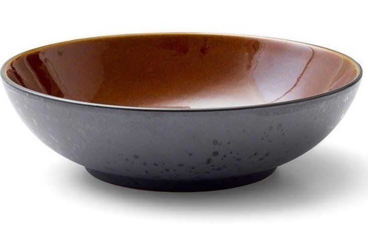 Černý/jantarový hluboký talíř z kameniny ø 24 cm Gastro Black/Amber – Bitz