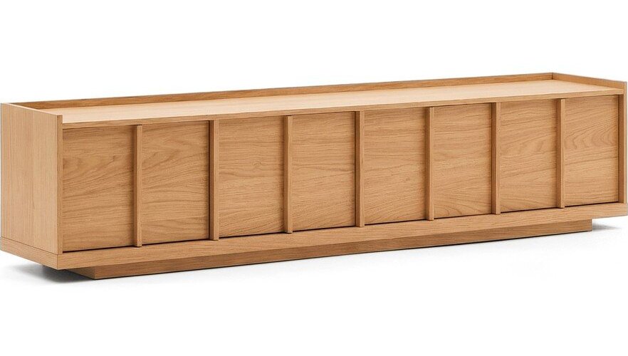 TV stolek v dekoru dubu v přírodní barvě 200x47x40 cm Onix – Kave Home