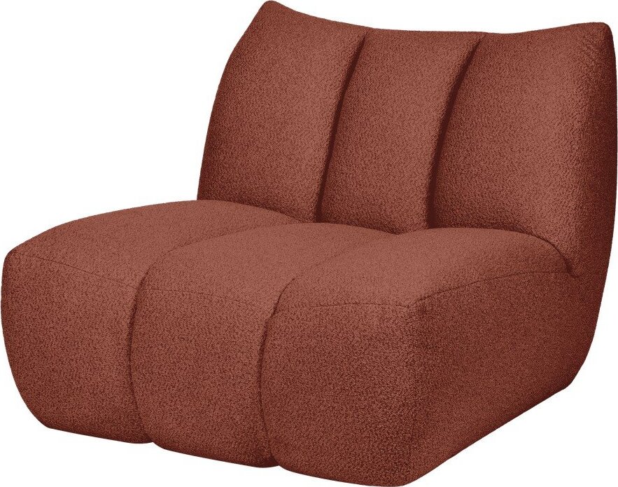 Křeslo z textilie bouclé v cihlové barvě Bubo – noo.ma