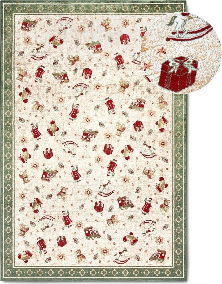 Zelený koberec s vánočním motivem s příměsí bavlny 160x230 cm Toy's Delight Green Christmas – Villeroy&Boch