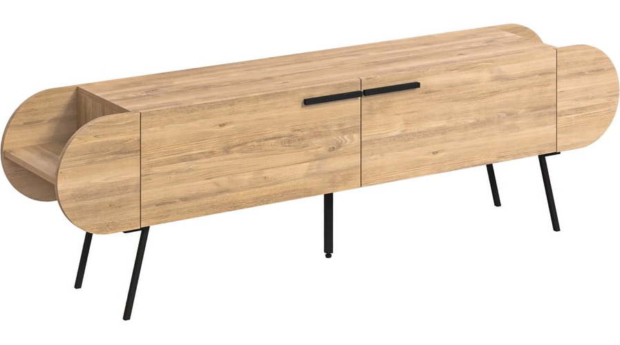TV stolek v dekoru dubu v přírodní barvě 195x57 cm Saluso – Marckeric