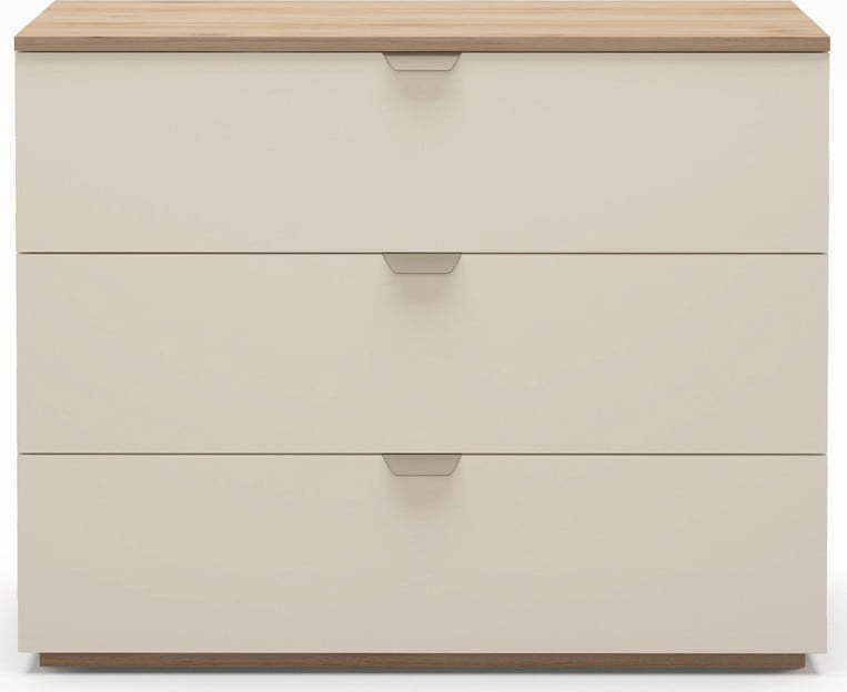 Komoda v dekoru dubu v krémovo-přírodní barvě 100x80x40 cm Dennis – Marckeric