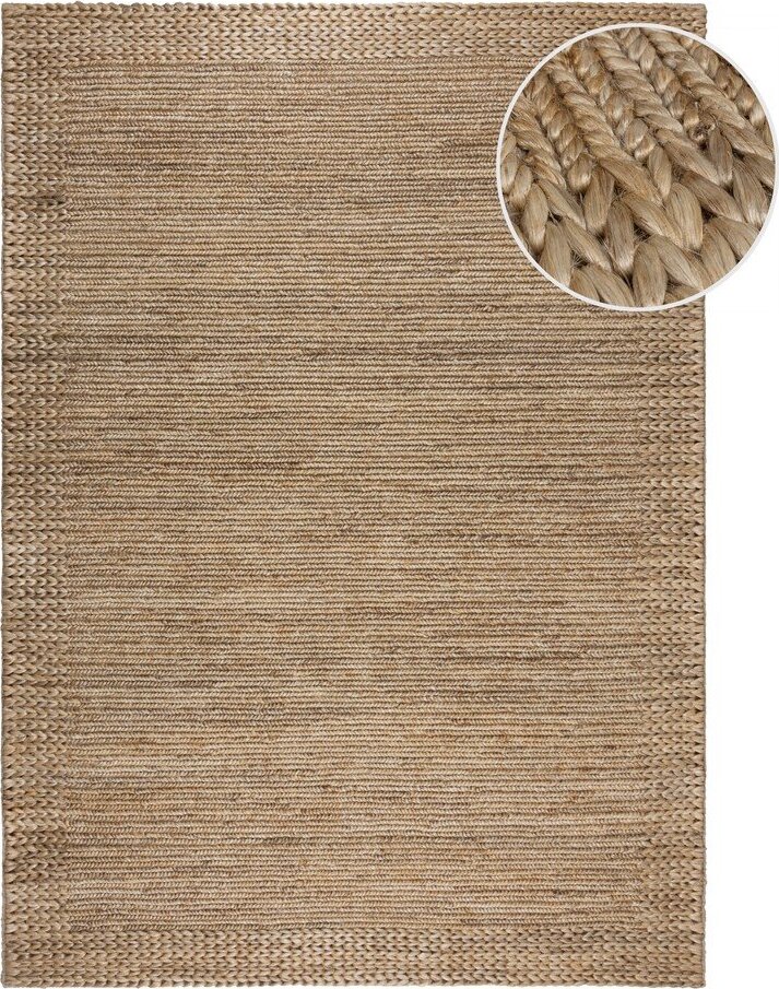 Ručně tkaný kenafový koberec v přírodní barvě 120x170 cm Drew Border – Flair Rugs