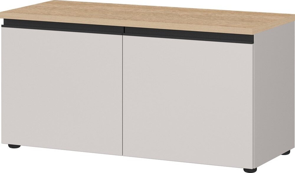 Šedobéžový/ve světle přírodní barvě botník s lavicí 96x49x41 cm Cormano – Germania