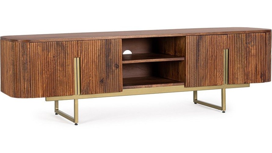 TV stolek z mangového dřeva v přírodní barvě 180x45x40 cm Vilas – Bizzotto
