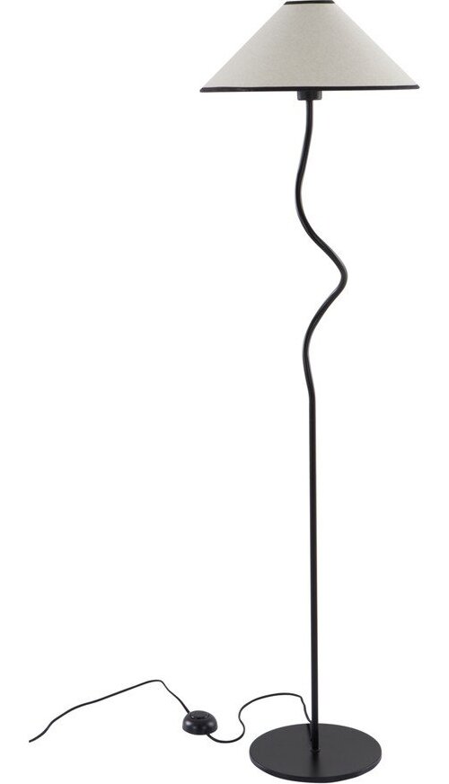 Bílá/černá látková stmívatelná stojací lampa (výška 148 cm) Juliet – Jotex