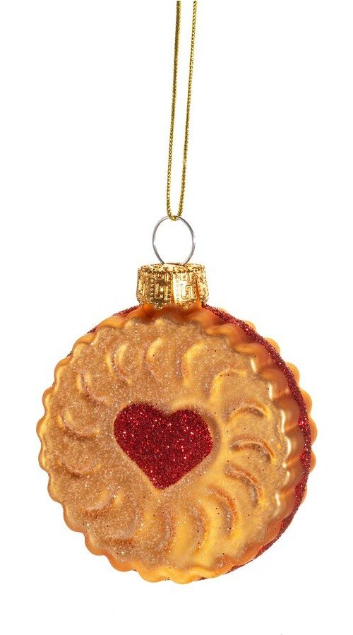 Skleněná ručně vyrobená vánoční ozdoba ø 4 cm Jam Biscuit – Sass & Belle